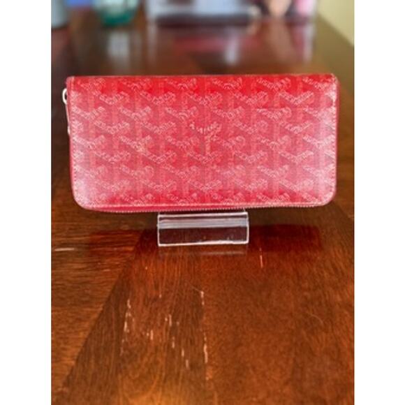 GOYARD  Goyardine Matignon Zip Around GM Wallet Red*EXCELLENT condition*BOX - Picture 4 of 16